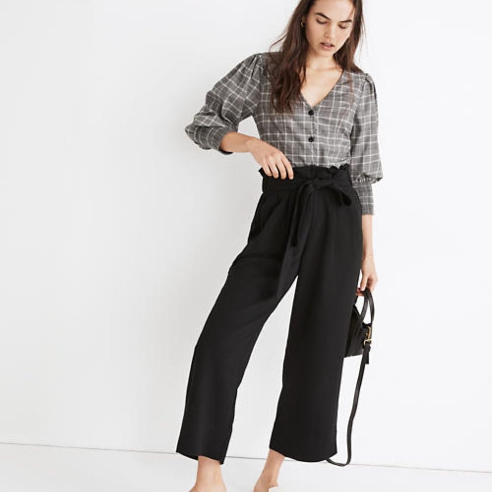 Madewell Tie Waist Pull On Crop Pants